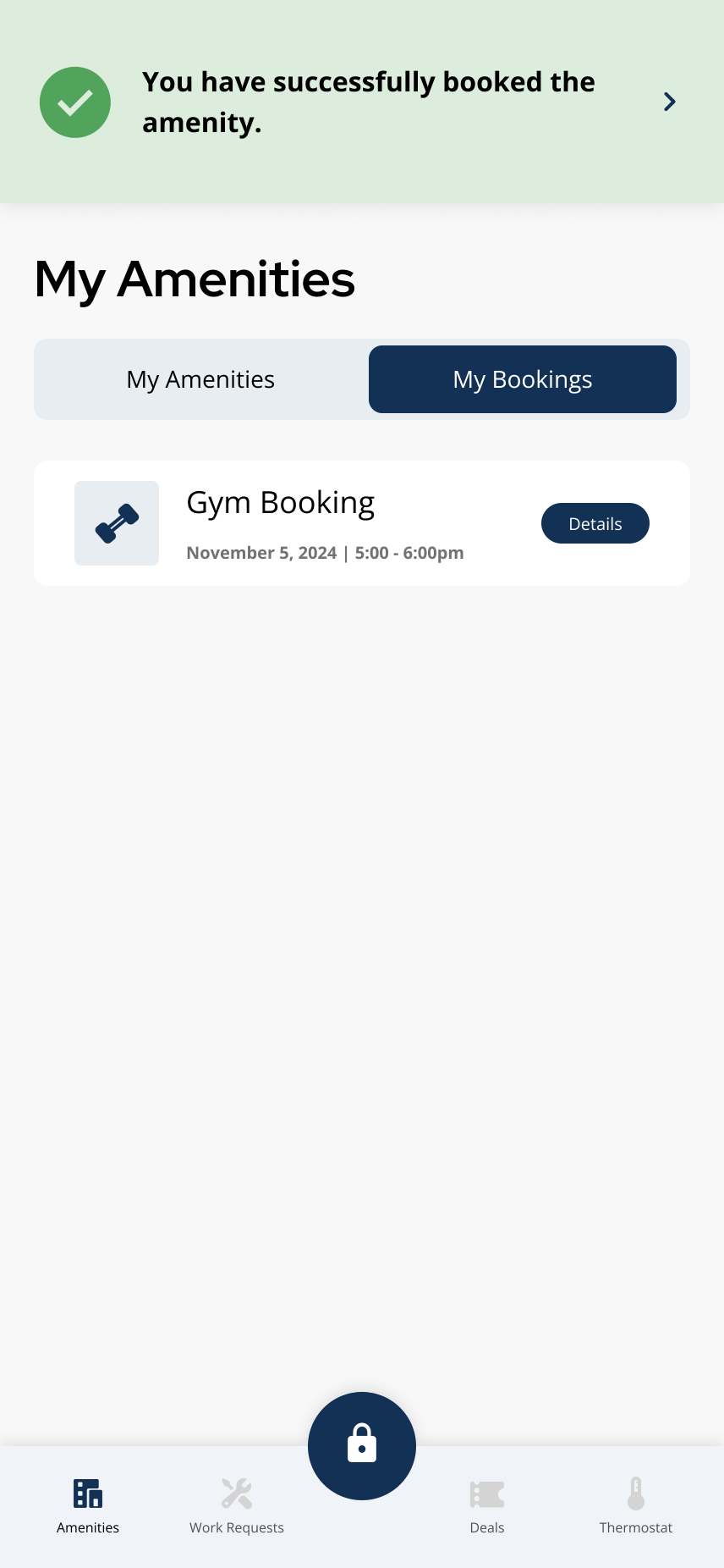 Booking success in My Bookings