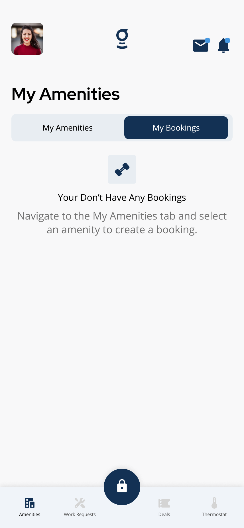 No bookings empty state