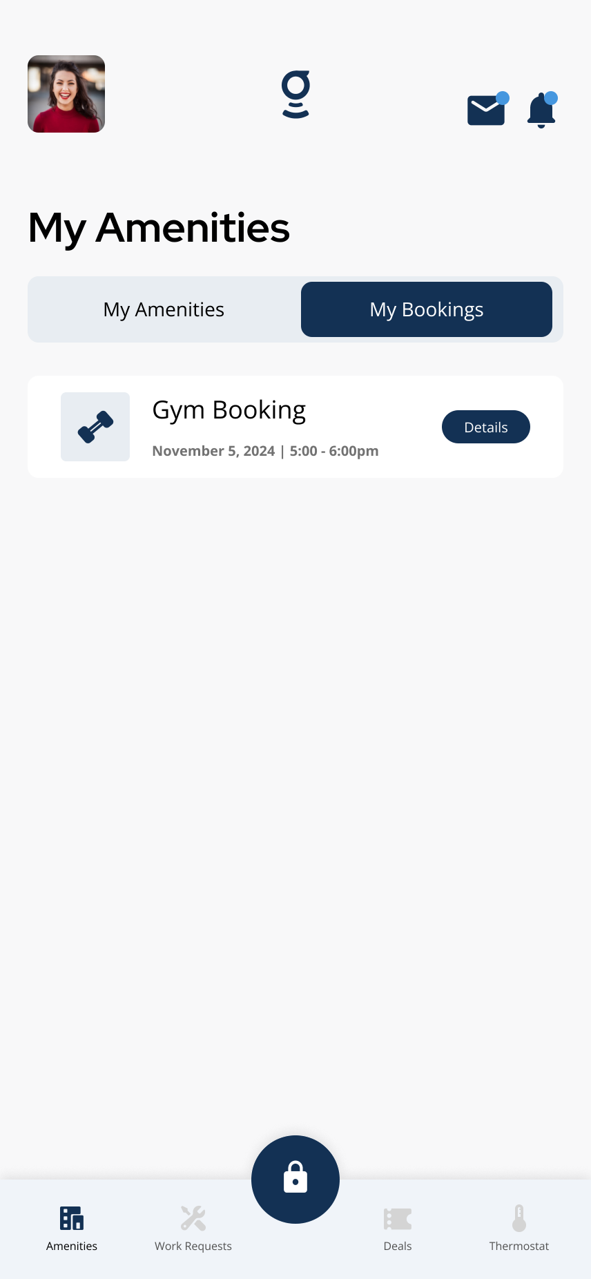My Bookings list
