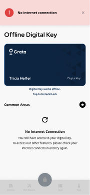 Offline Digital Key and no internet message