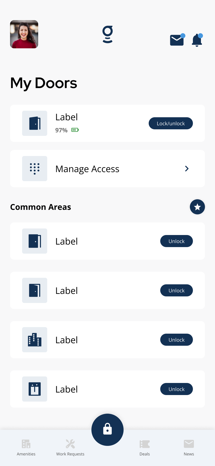 Common Areas door list