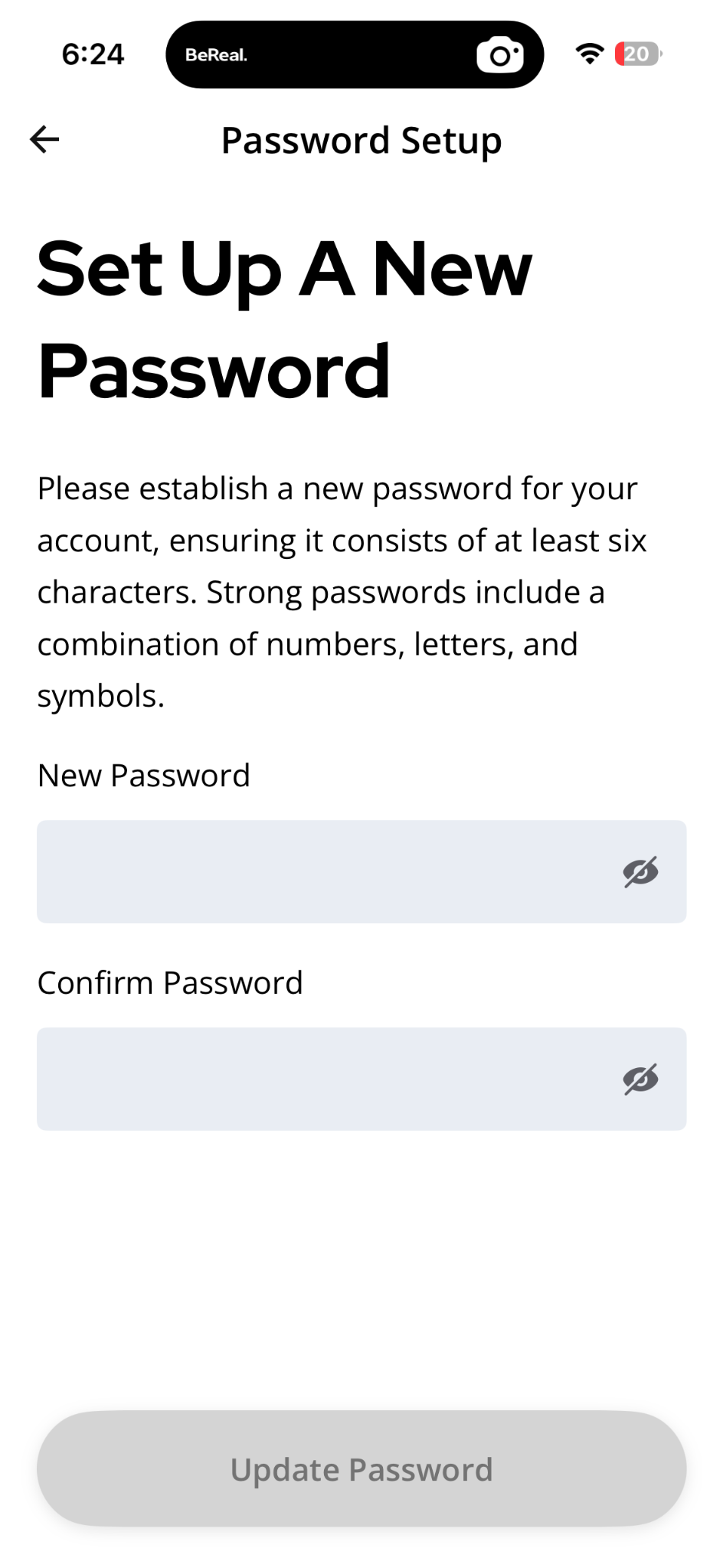 Guest account password setup
