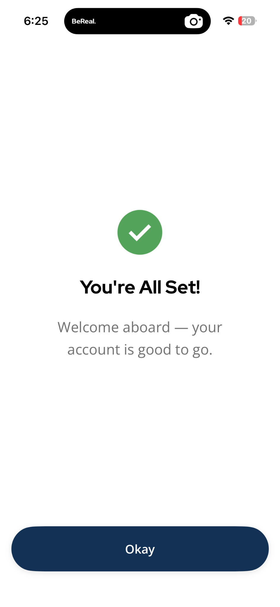 Guest account setup success