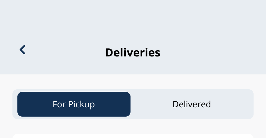Deliveries tabs for active and completed packages