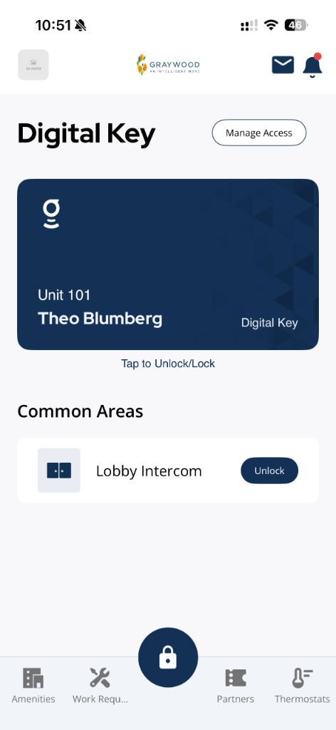 Grata Smart Living home screen with updated navigation
