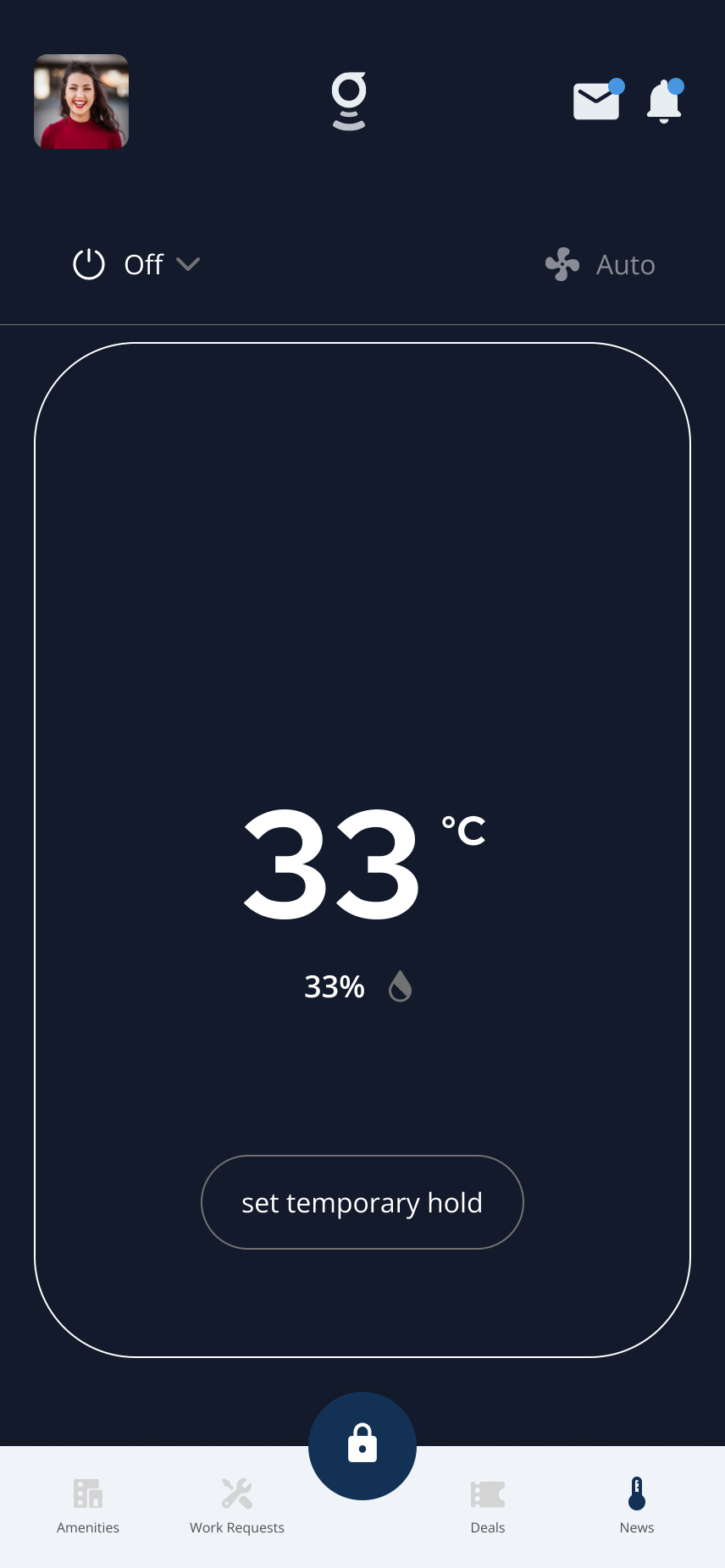 Thermostats screen
