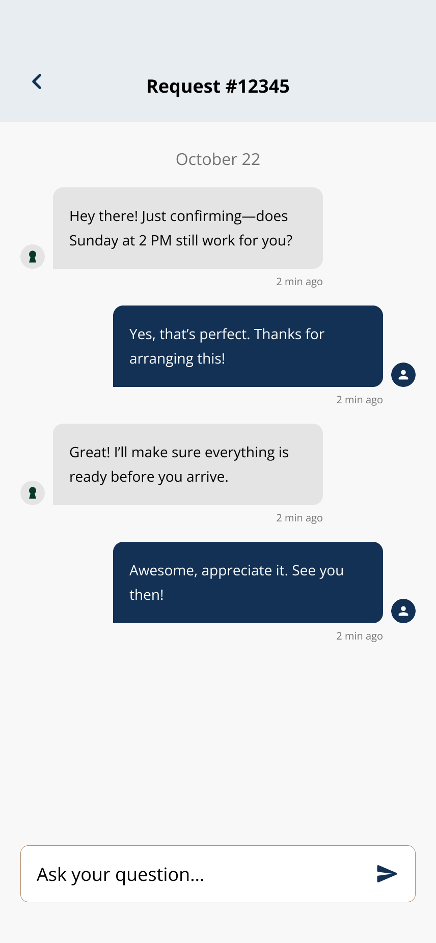 Work request chat